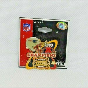NFL 2003 Patriots Super Bowl XXXVIII AFC Champions Peter David Collectible Pin